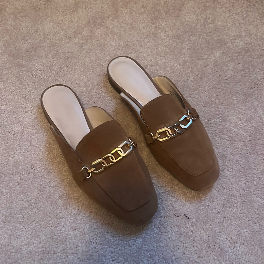 Tan Suede Mules